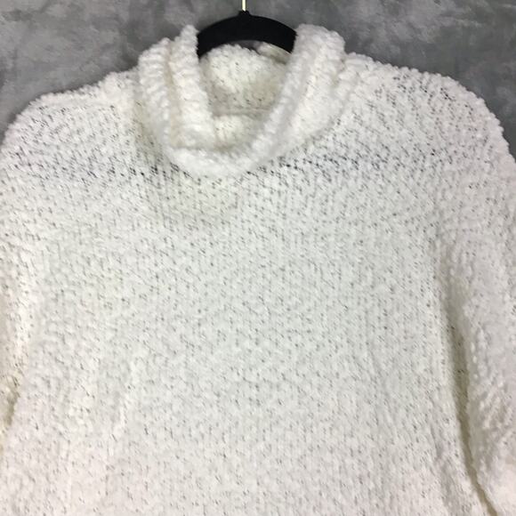 Bobeau Sweater Women's Size Large Off White Popcorn Kit Cowl Neck Long-Sleeve - Picture 14 of 16